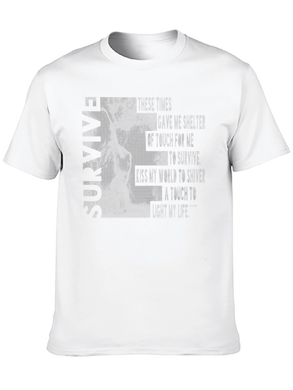 SURVIVE Graphic Print T-Shirt - Modern Crew Neck Tee