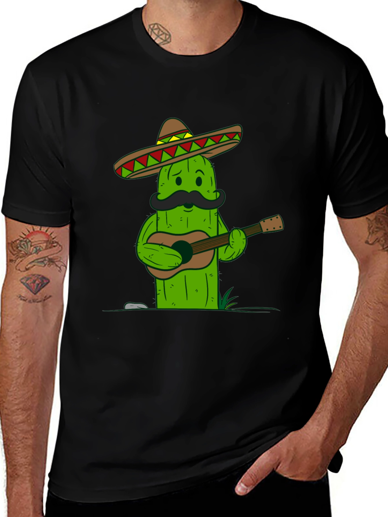 Cactus Guitarist T-Shirt - Cool Graphic Tee