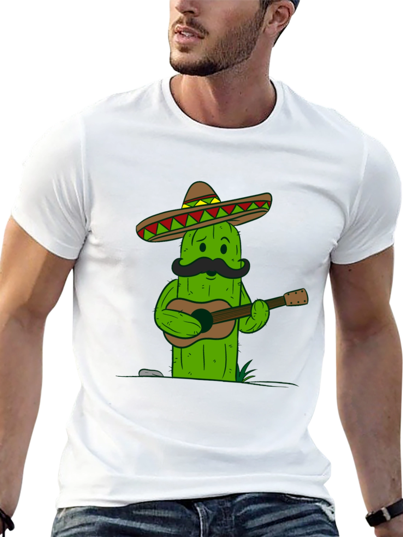Cactus Guitarist T-Shirt - Cool Graphic Tee