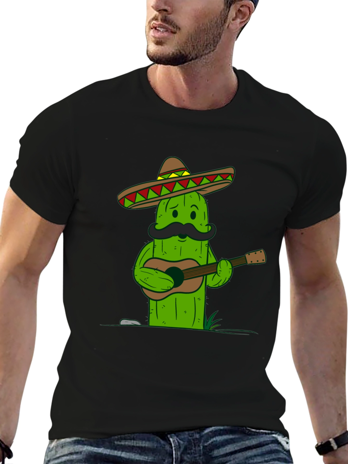 Cactus Guitarist T-Shirt - Cool Graphic Tee