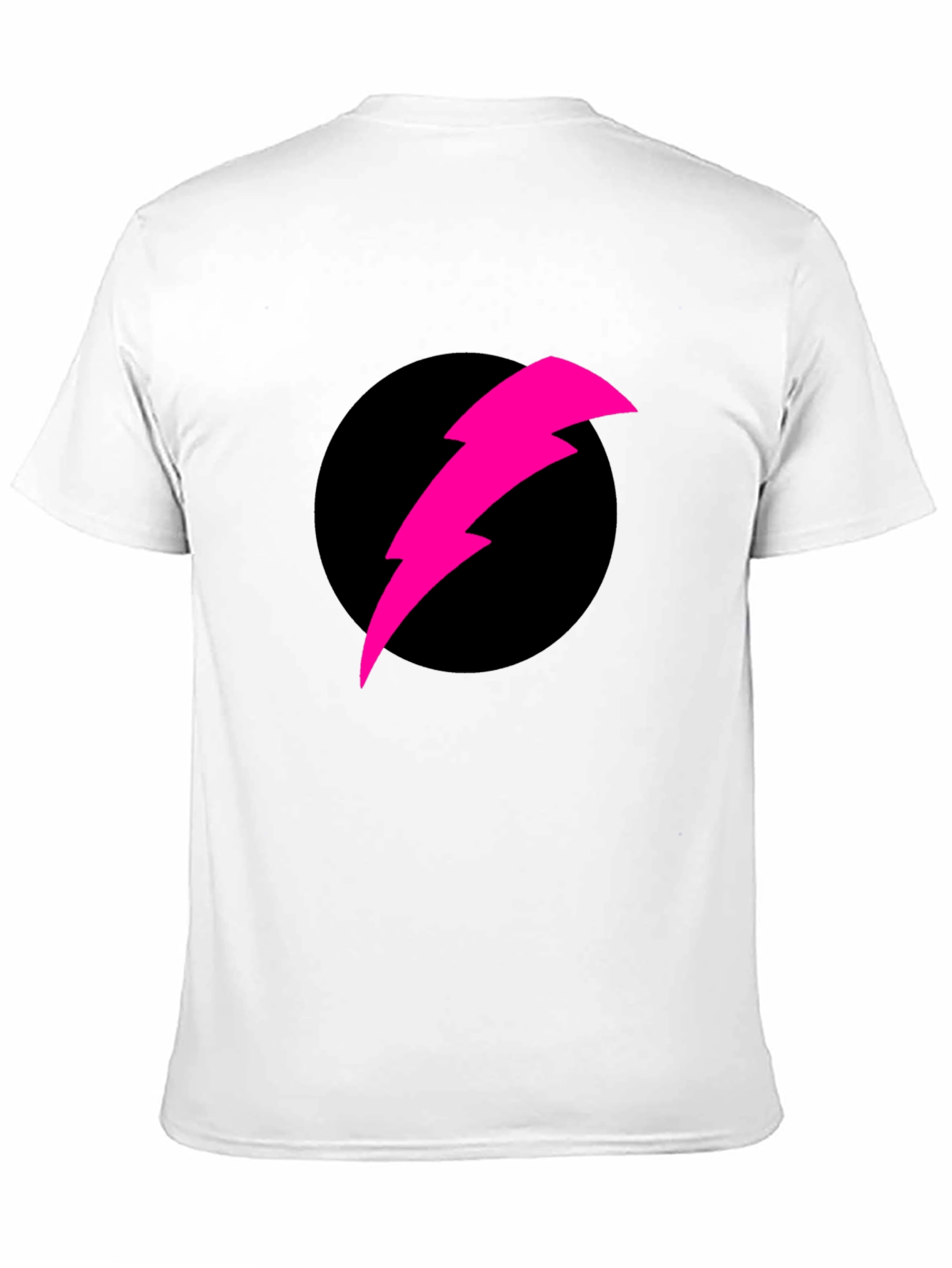 Black T-Shirt with Pink Lightning Bolt Design