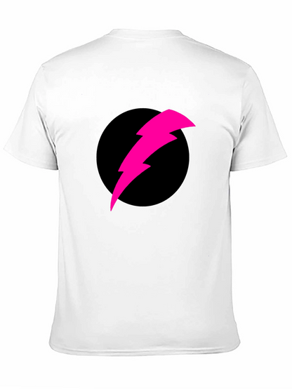 Black T-Shirt with Pink Lightning Bolt Design