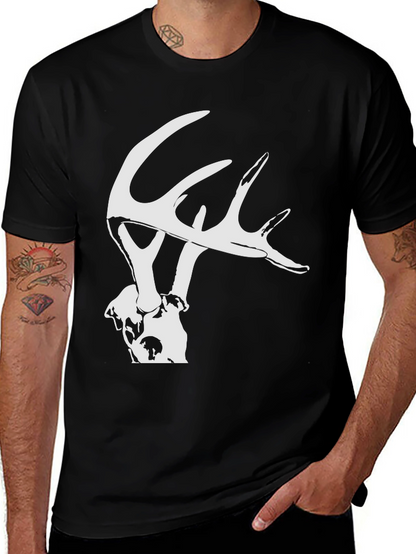Antler Graphic Tee - Modern Fit Black T-Shirt