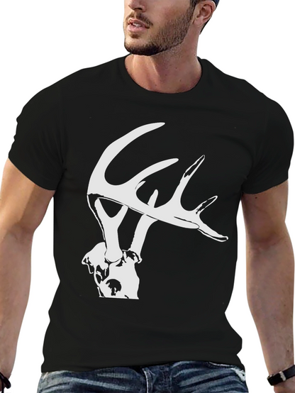 Antler Graphic Tee - Modern Fit Black T-Shirt