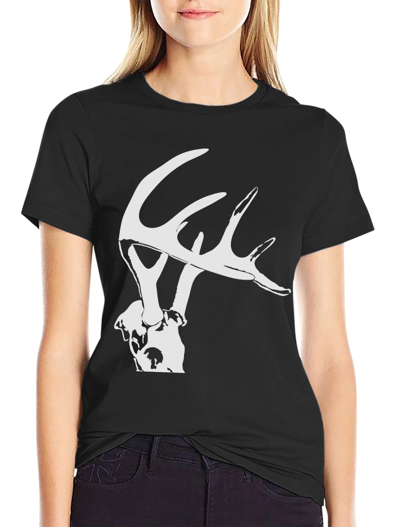Antler Graphic Tee - Modern Fit Black T-Shirt