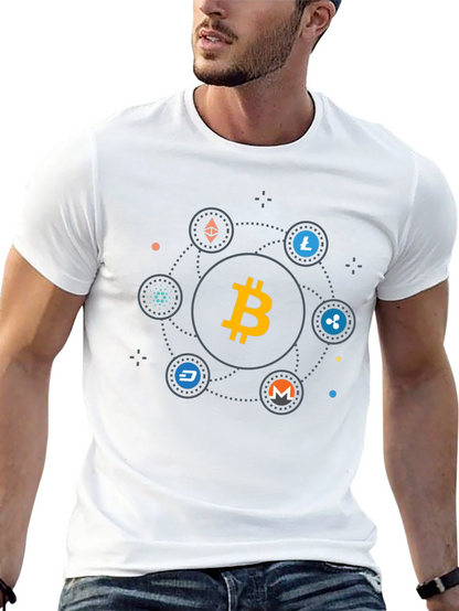Bitcoin Cryptocurrency T-Shirt - Modern Digital Currency Design
