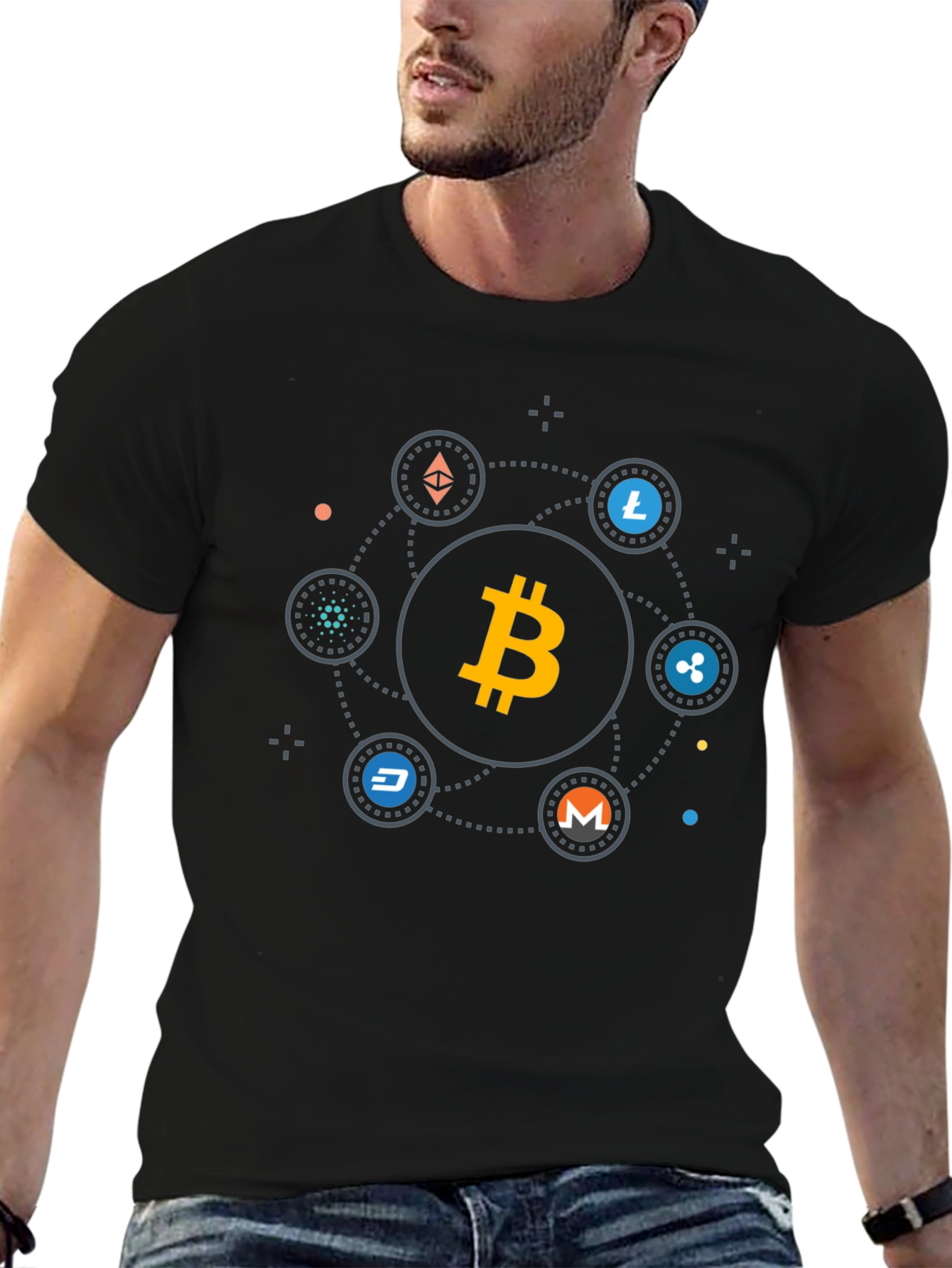 Bitcoin Cryptocurrency T-Shirt - Modern Digital Currency Design