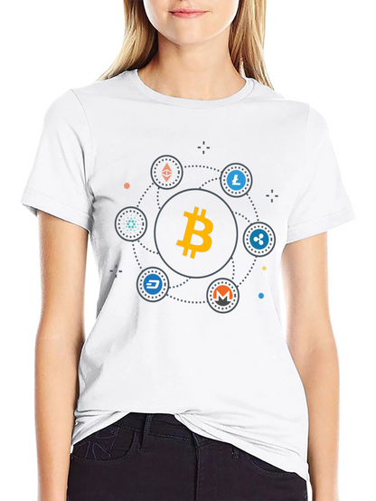 Bitcoin Cryptocurrency T-Shirt - Modern Digital Currency Design