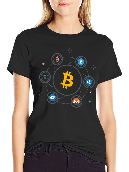 Bitcoin Cryptocurrency T-Shirt - Modern Digital Currency Design
