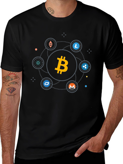 Bitcoin Cryptocurrency T-Shirt - Modern Digital Currency Design