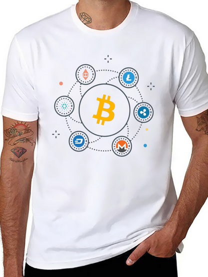 Bitcoin Cryptocurrency T-Shirt - Modern Digital Currency Design
