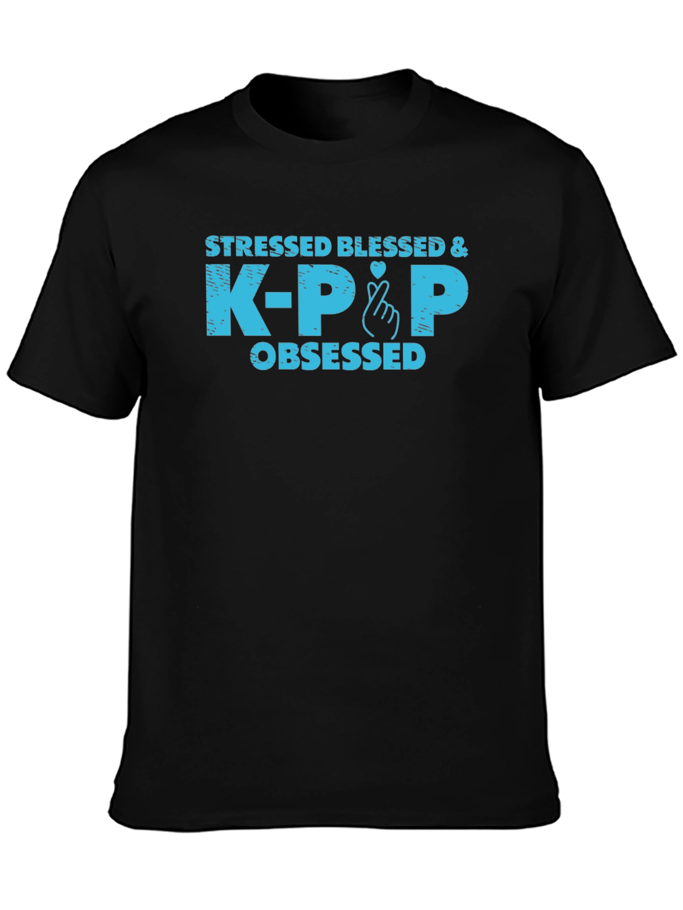 Stressed Blessed & K-Pop Obsessed Graphic Tee