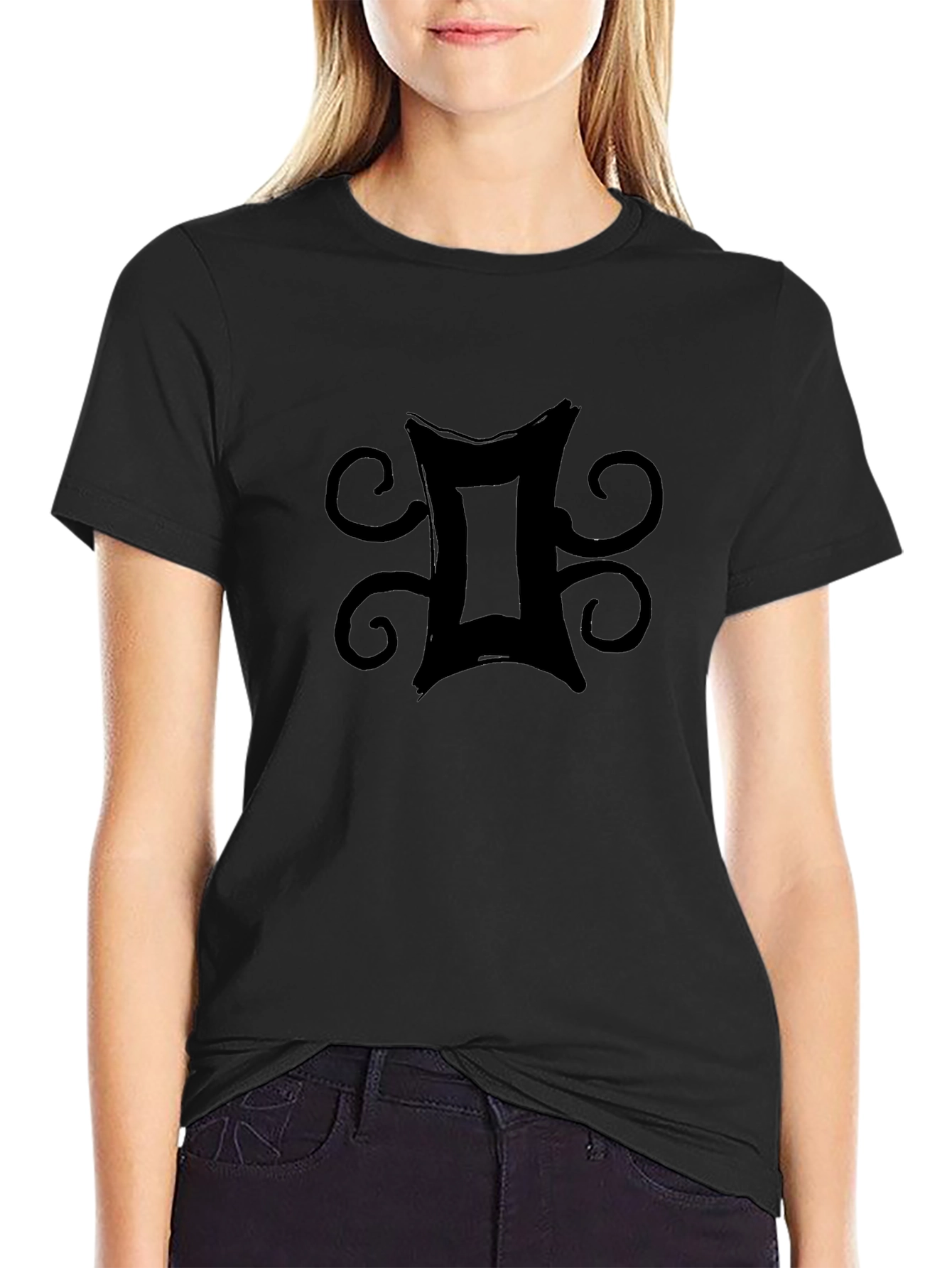 Symbol Graphic Tee - Black Crew Neck