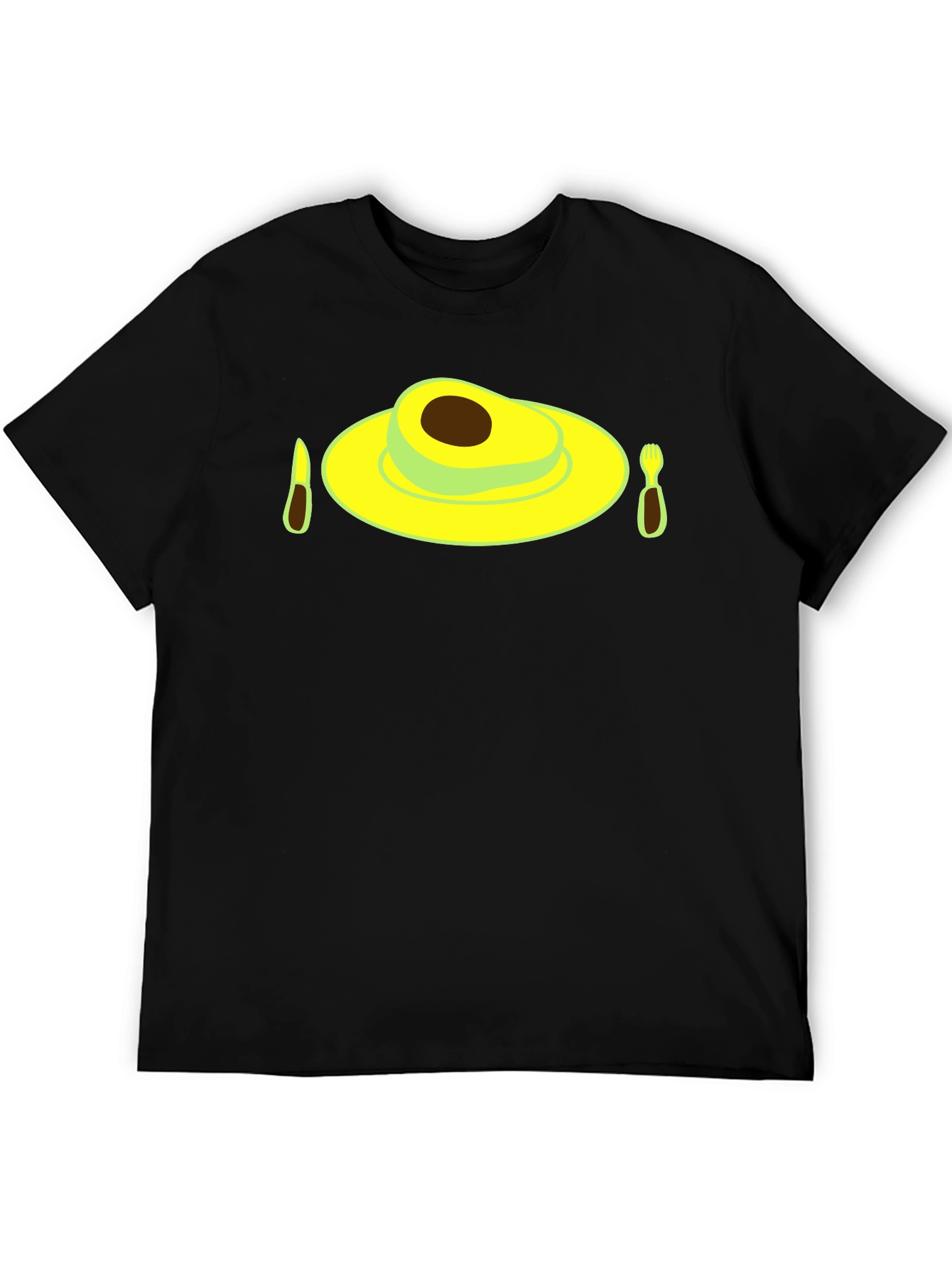Avocado Breakfast Black T-Shirt - Novelty Graphic Tee