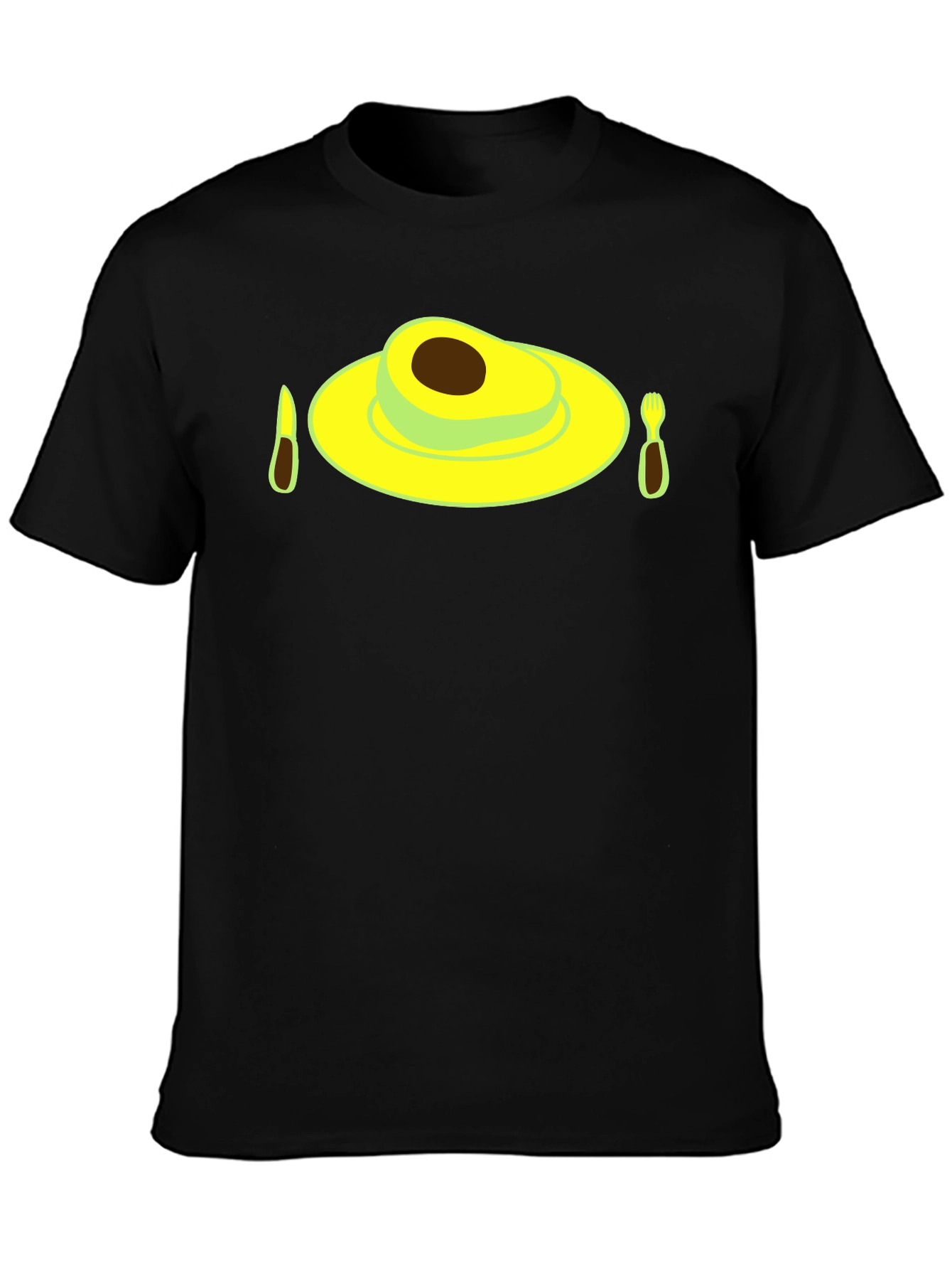 Avocado Breakfast Black T-Shirt - Novelty Graphic Tee