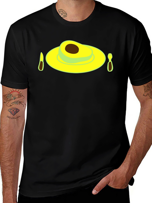 Avocado Breakfast Black T-Shirt - Novelty Graphic Tee
