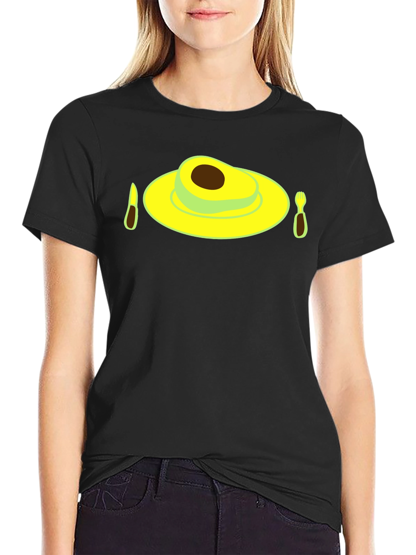 Avocado Breakfast Black T-Shirt - Novelty Graphic Tee
