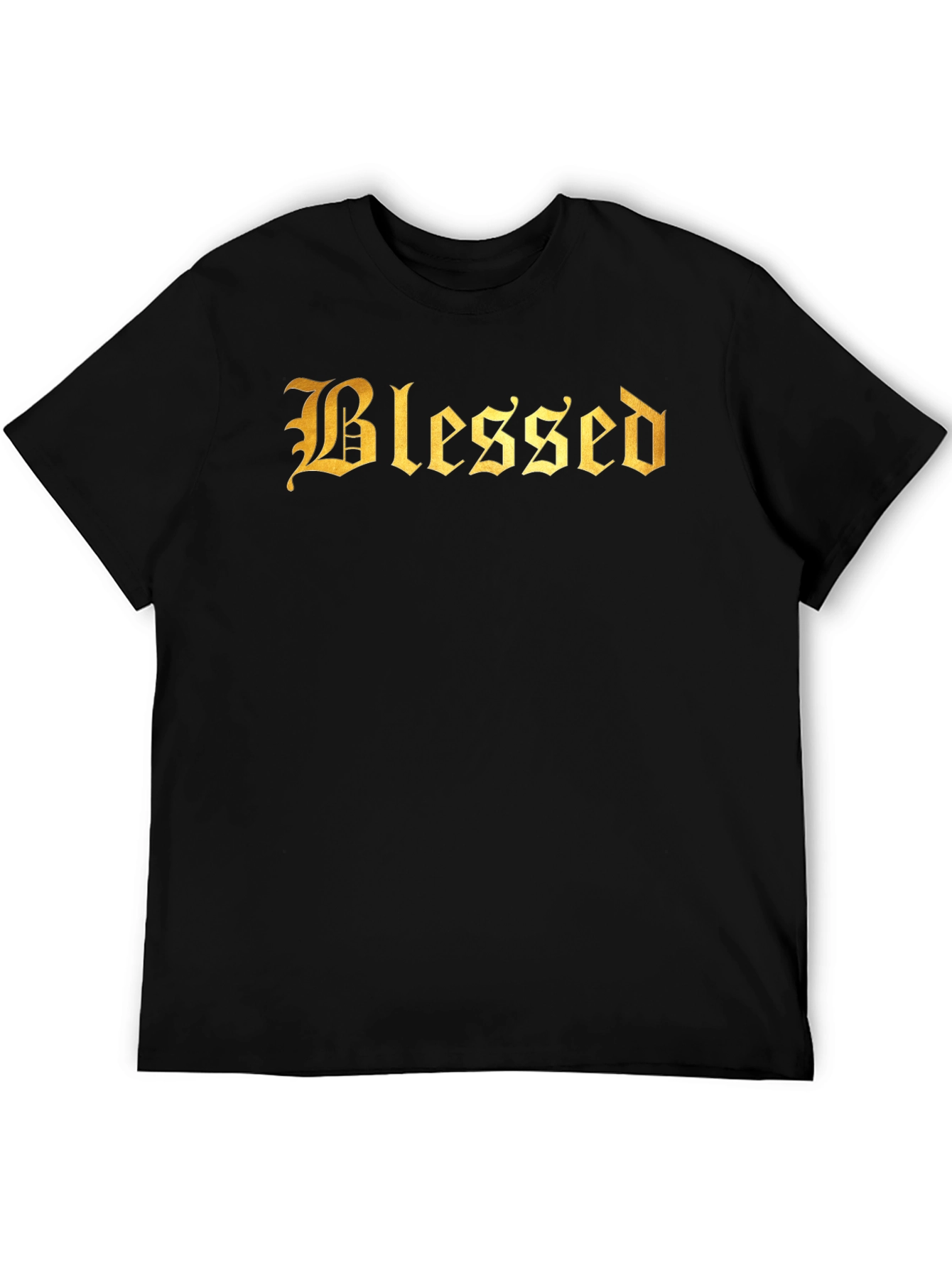 Blessed Gold Lettering Black T-Shirt