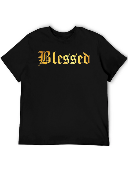 Blessed Gold Lettering Black T-Shirt