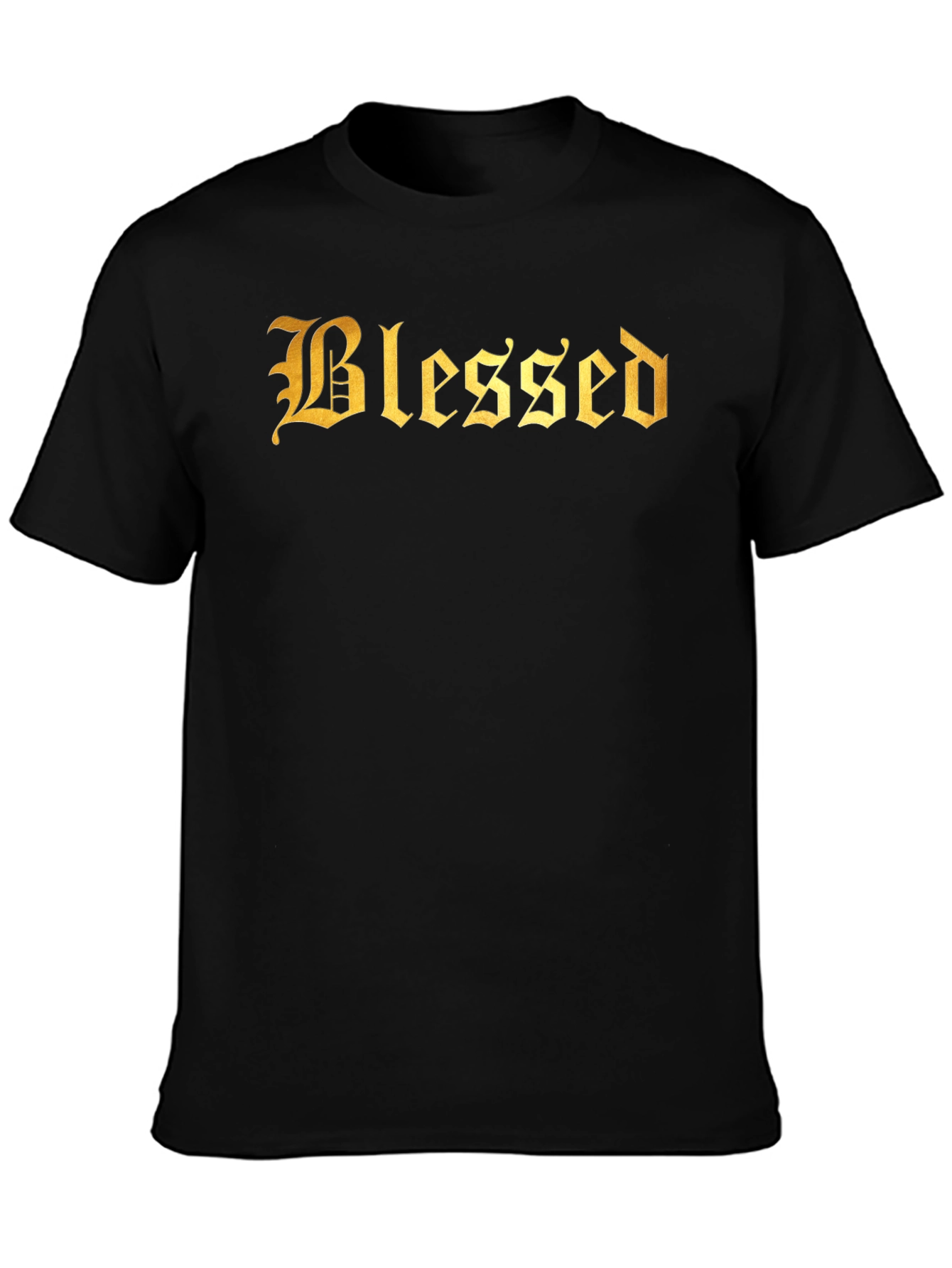 Blessed Gold Lettering Black T-Shirt