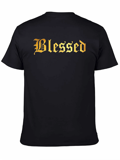 Blessed Gold Lettering Black T-Shirt