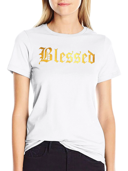 Blessed Gold Lettering Black T-Shirt