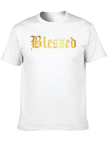 Blessed Gold Lettering Black T-Shirt
