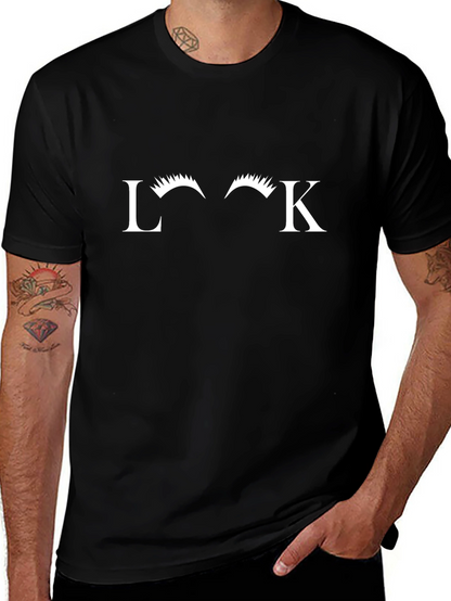 Stylish Look Graphic Tee - Black Cotton T-Shirt