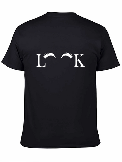 Stylish Look Graphic Tee - Black Cotton T-Shirt