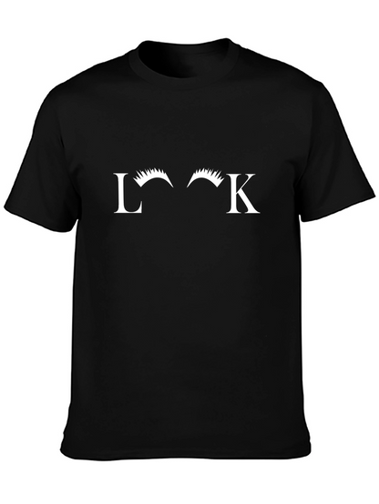 Stylish Look Graphic Tee - Black Cotton T-Shirt