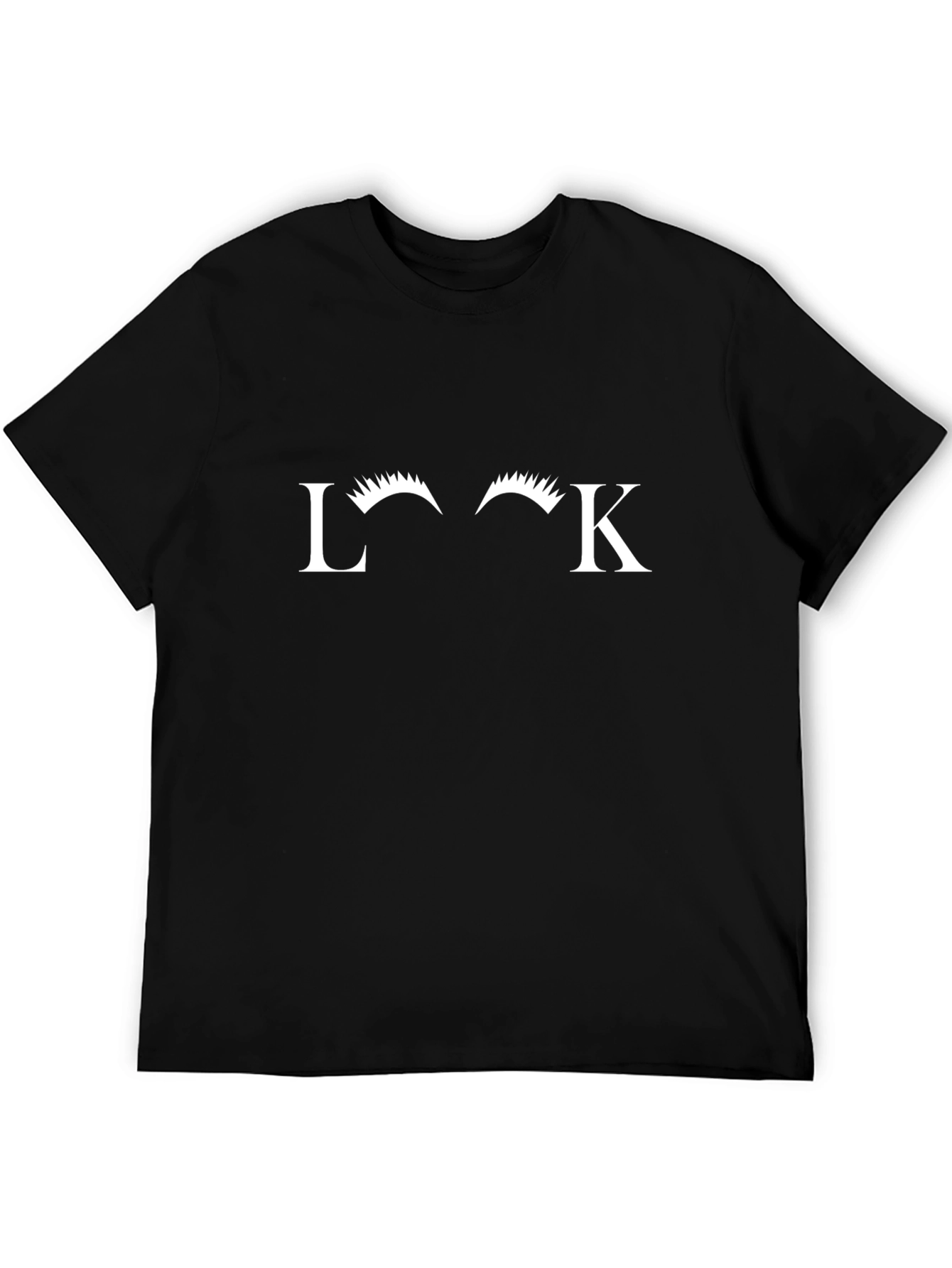 Stylish Look Graphic Tee - Black Cotton T-Shirt