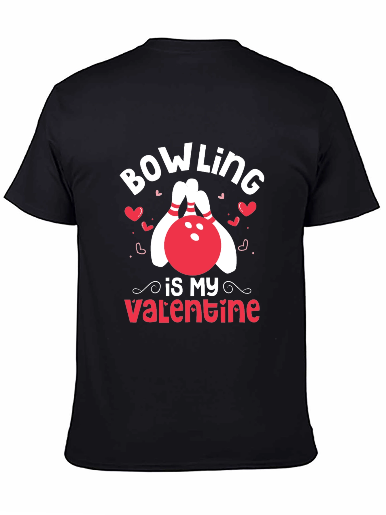 Bowling Is My Valentine Black T-Shirt