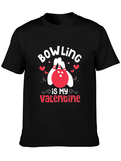 Bowling Is My Valentine Black T-Shirt