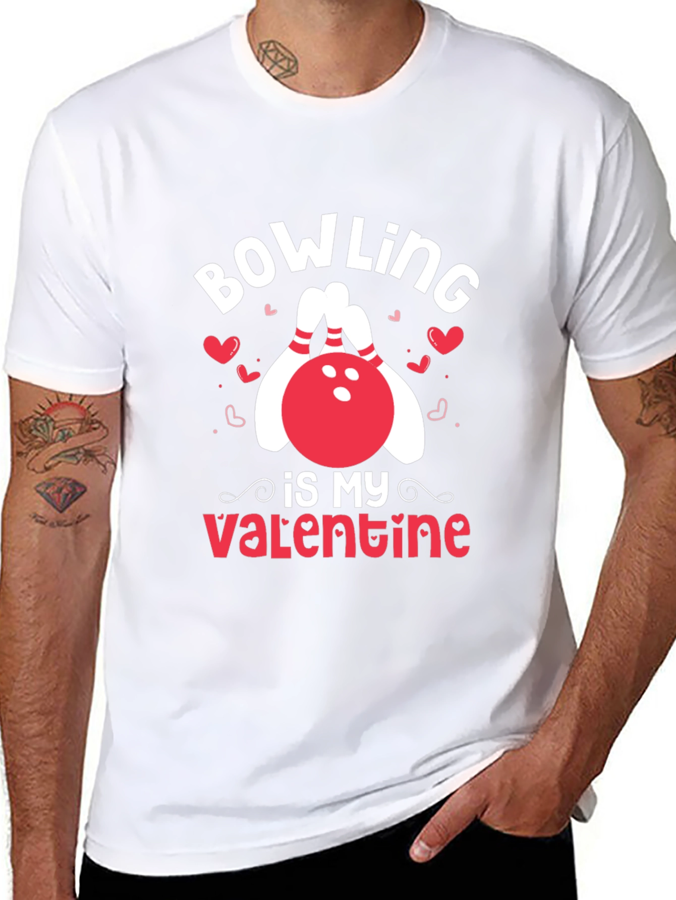 Bowling Is My Valentine Black T-Shirt