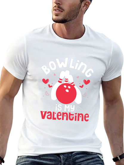 Bowling Is My Valentine Black T-Shirt