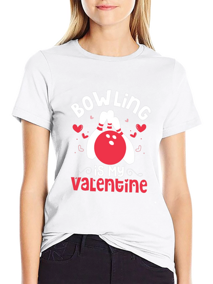 Bowling Is My Valentine Black T-Shirt