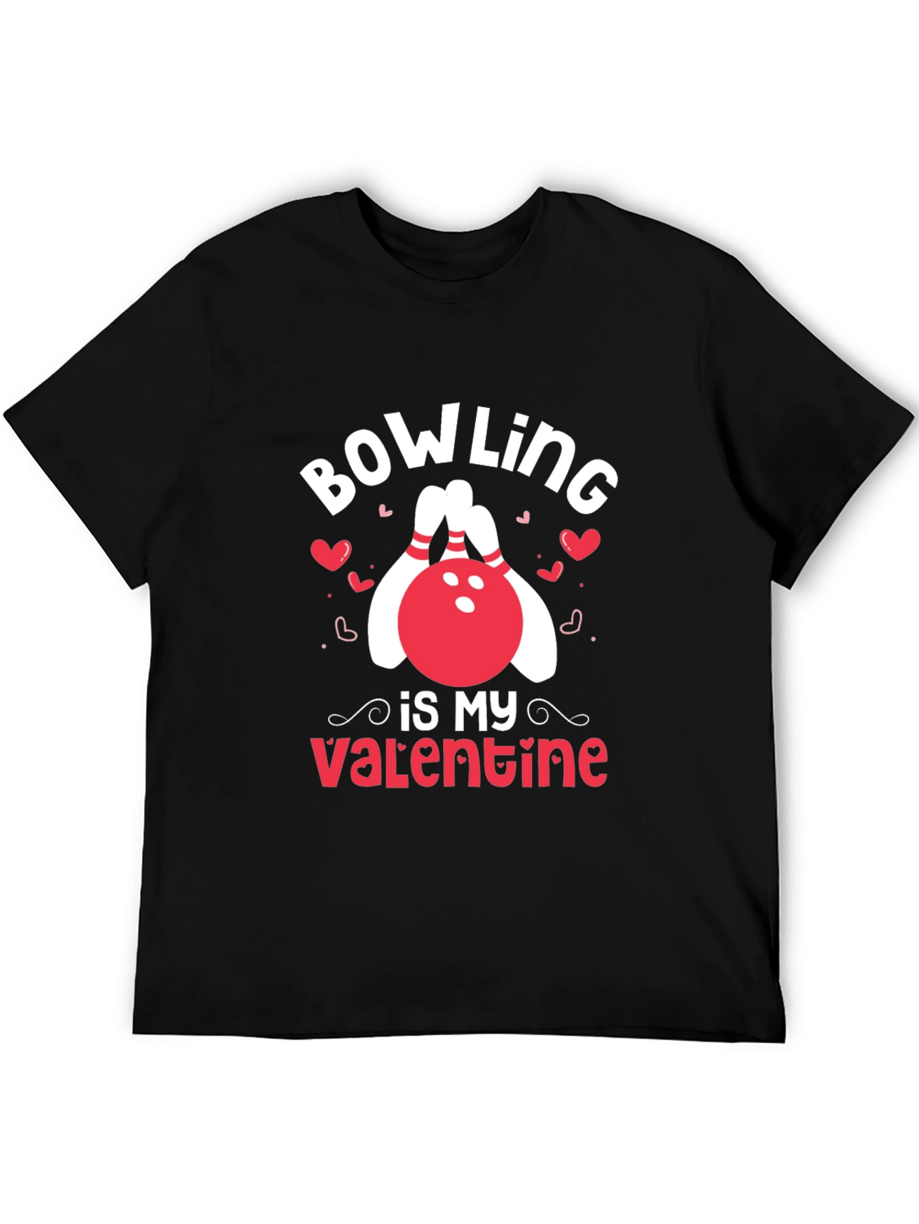 Bowling Is My Valentine Black T-Shirt