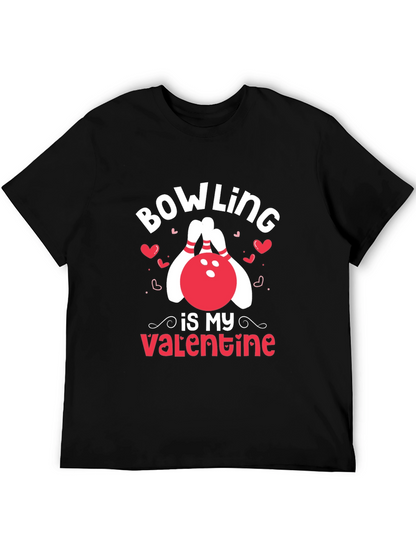 Bowling Is My Valentine Black T-Shirt