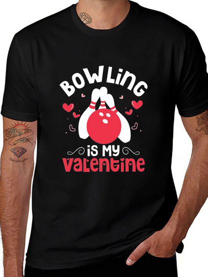 Bowling Is My Valentine Black T-Shirt