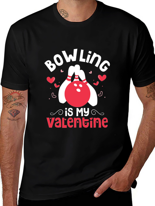 Bowling Is My Valentine Black T-Shirt