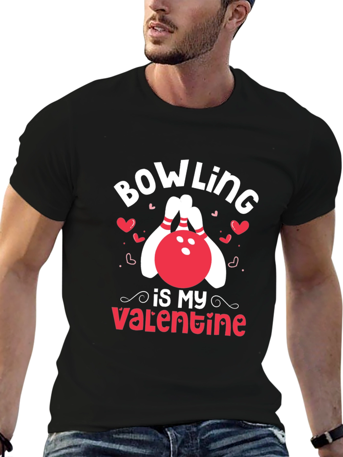 Bowling Is My Valentine Black T-Shirt
