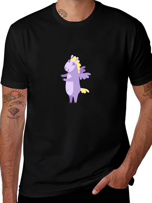 Unicorn Graphic Tee - Casual Black T-Shirt
