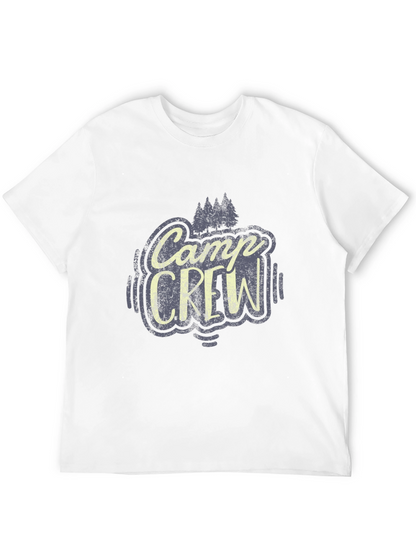 Camp Crew Graphic Tee - Black Cotton T-Shirt