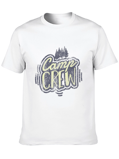 Camp Crew Graphic Tee - Black Cotton T-Shirt