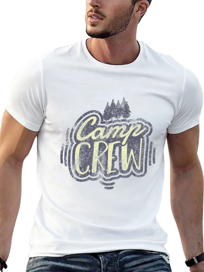 Camp Crew Graphic Tee - Black Cotton T-Shirt