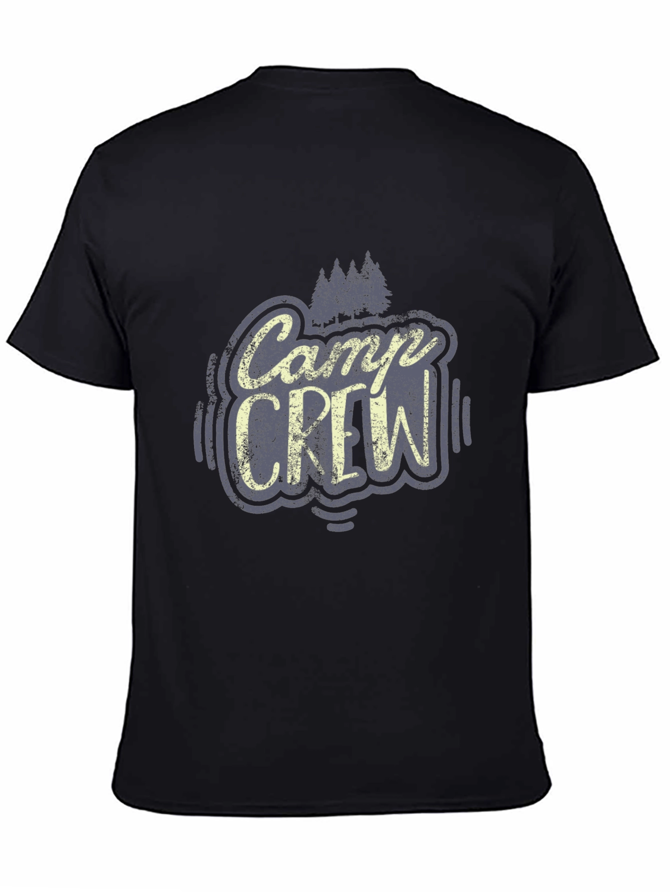 Camp Crew Graphic Tee - Black Cotton T-Shirt