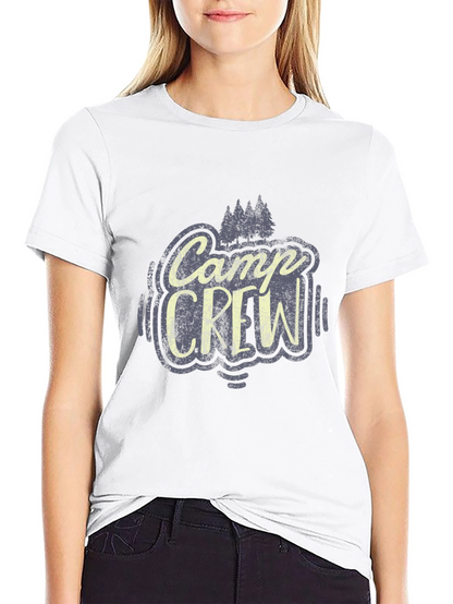 Camp Crew Graphic Tee - Black Cotton T-Shirt
