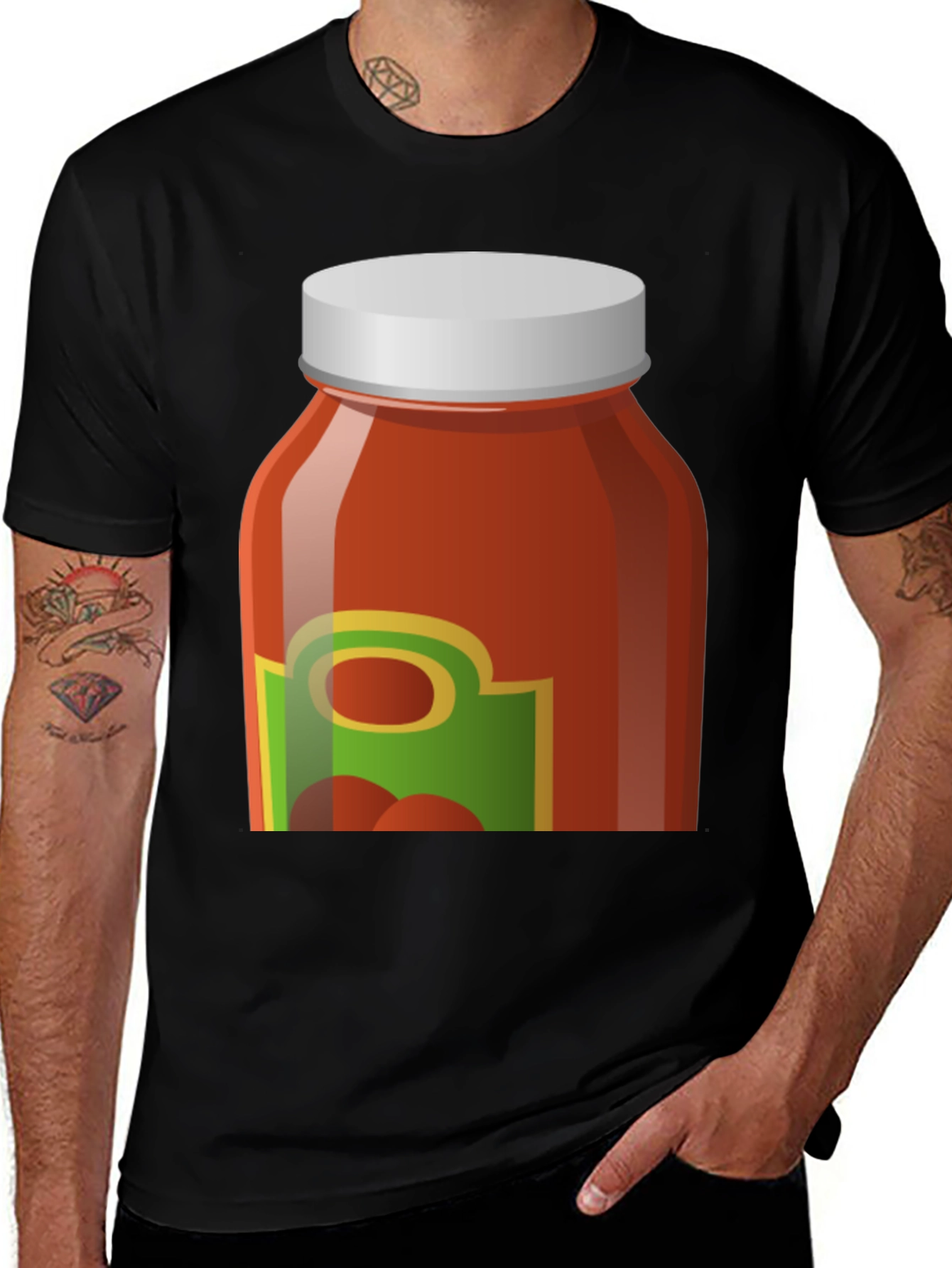 Tomato Sauce Jar Graphic Tee - Novelty T-Shirt