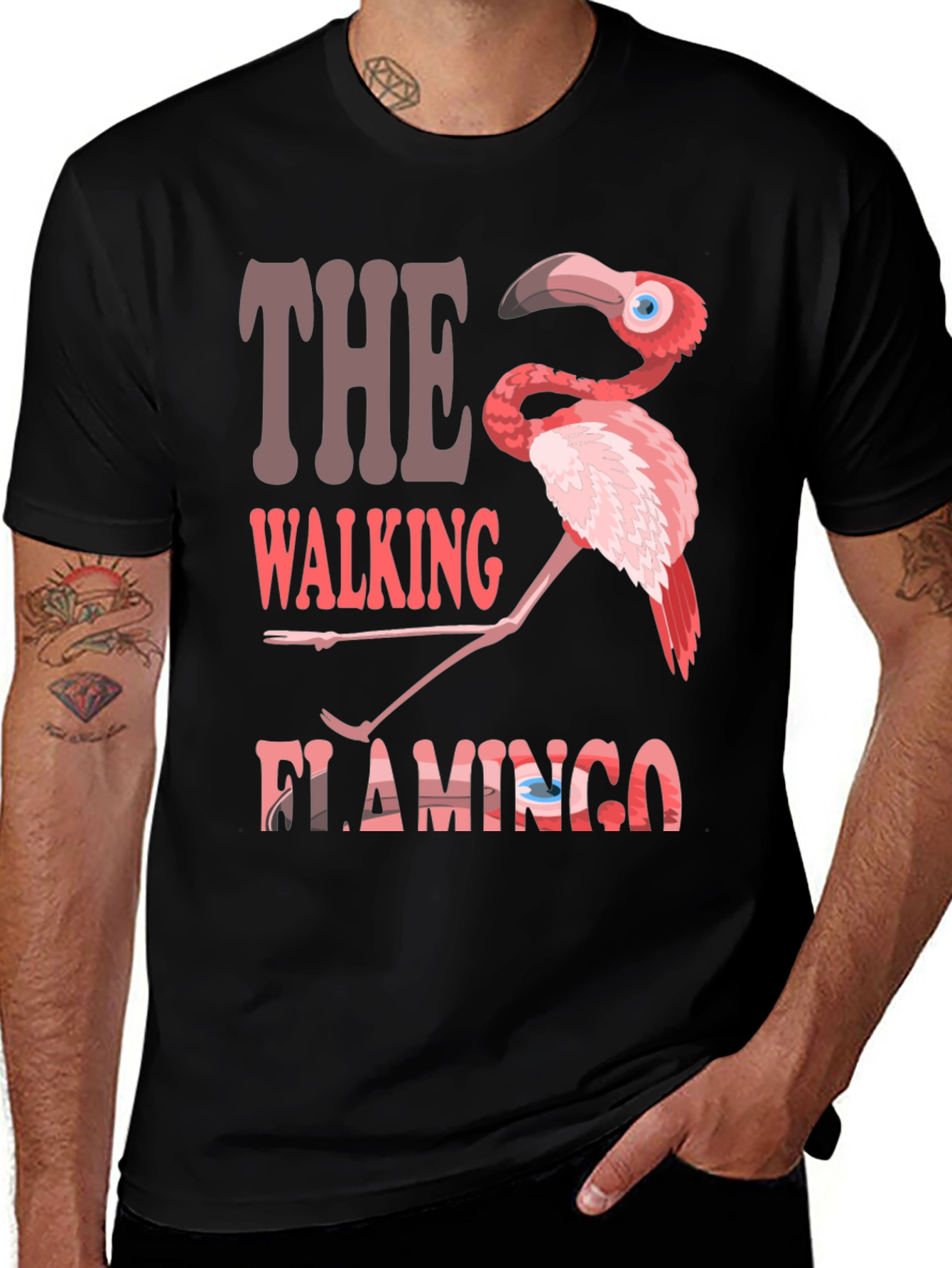 The Walking Flamingo Graphic T-Shirt