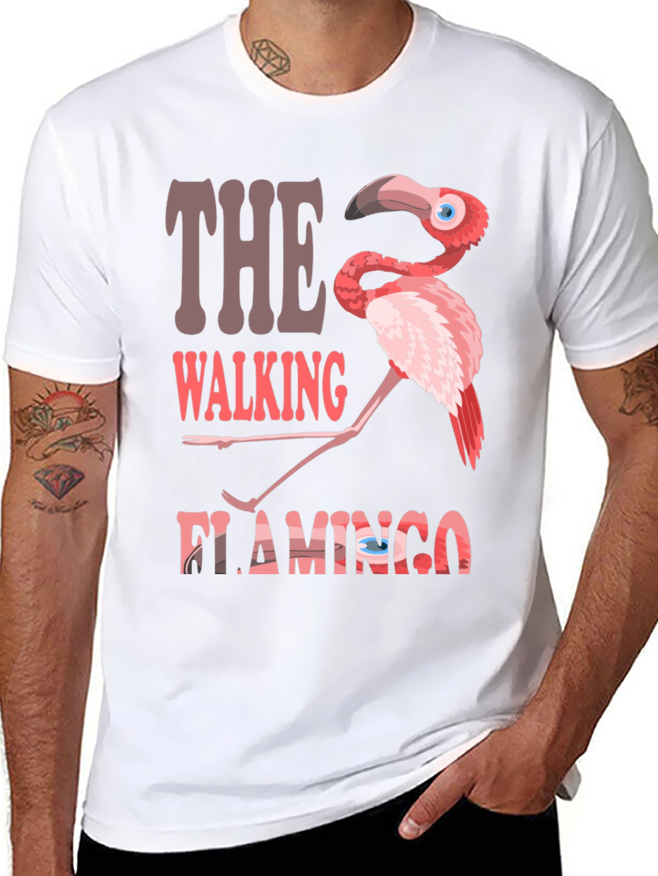 The Walking Flamingo Graphic T-Shirt